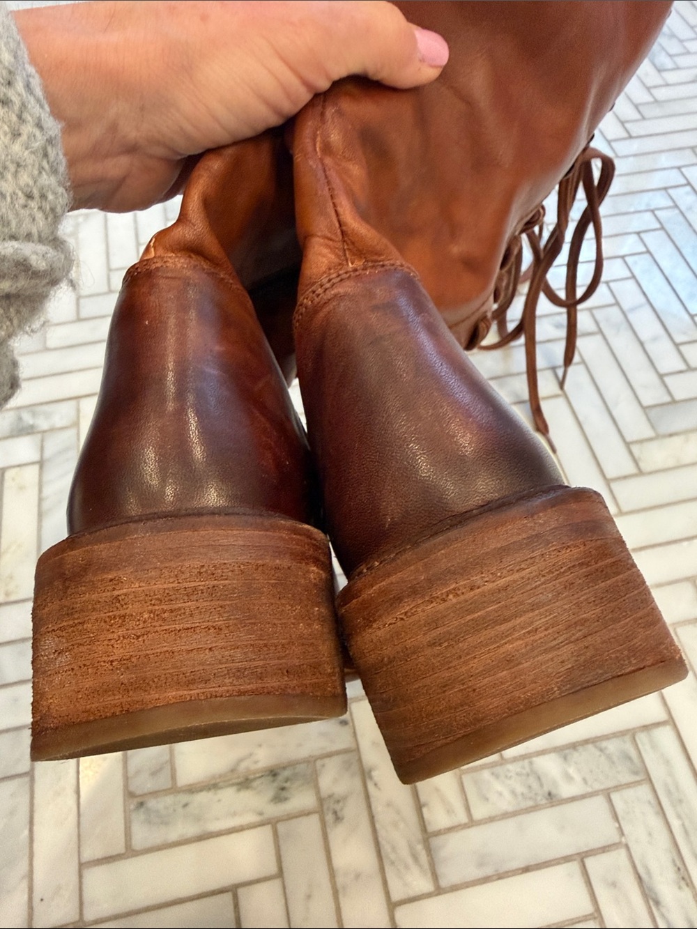 Vintage Foundry Co. Tall Lace-Up Leather Boots – Size 7.5 - Picture 7 of 8